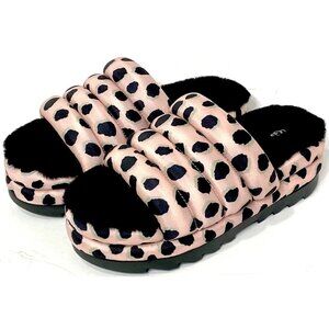 Ugg Maxi Slide Pink Cheetah Print Platform Sandals Slippers